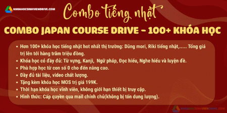 Combo Japan Course Drive - 100+ khóa học tiếng Nhật 199k