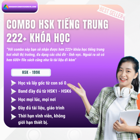 COMBO TIẾNG TRUNG - 222+ KHÓA HỌC HSK  199K